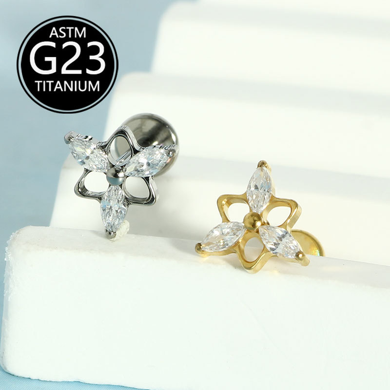 Labret piercing jewelry detail image