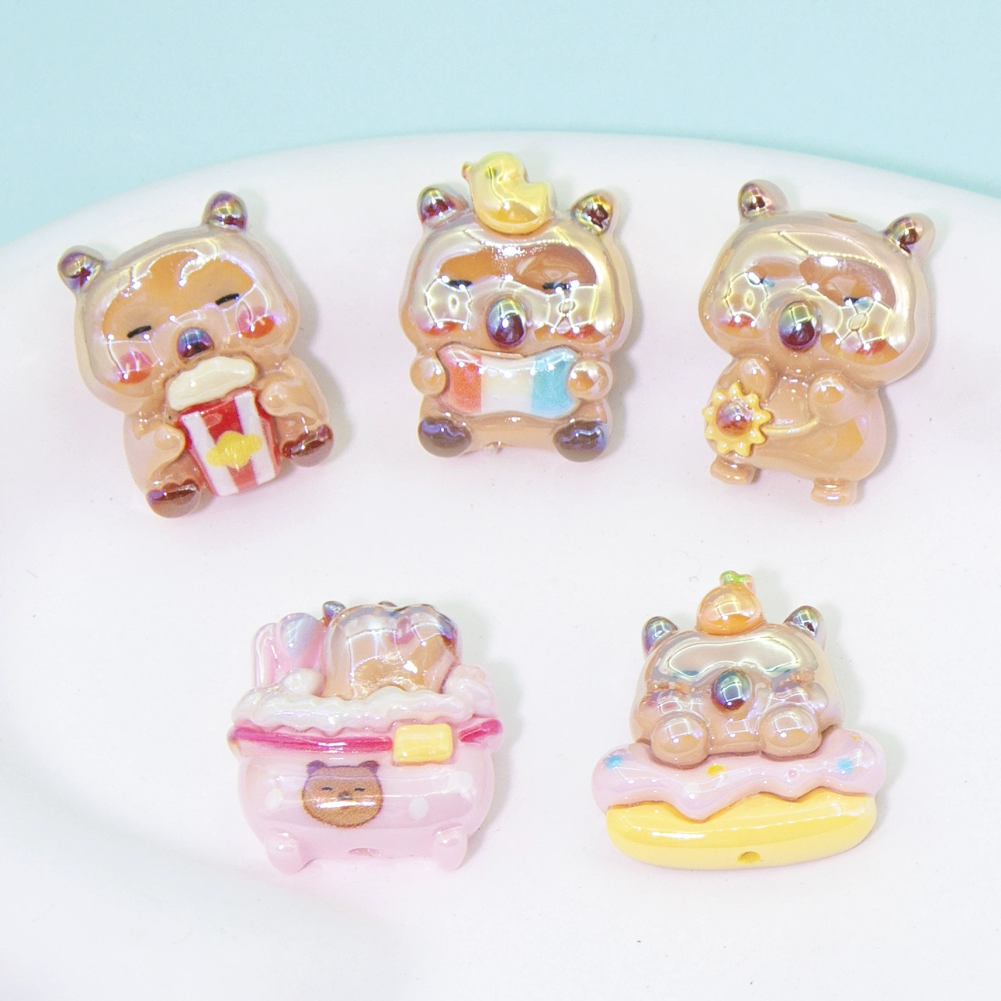 Food play with accessories, cream phone case, hair accessory, with little bears, DIY