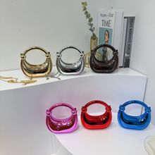 新款跨境时尚手提包弯月双结亚克力口红零钱儿童包单肩斜挎迷你包