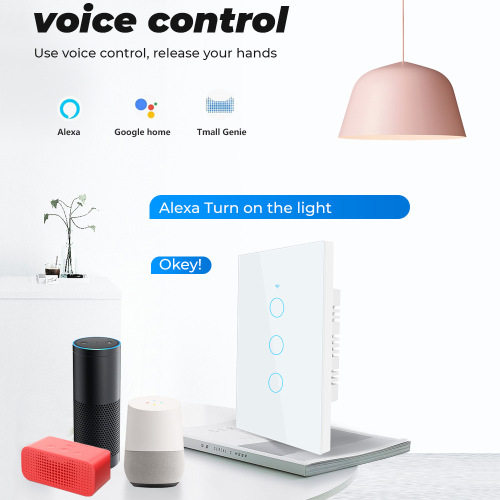 Tuya smart wifi bluetooth wall touch switch light 433 remote control mobile phone APP timing voice remote control