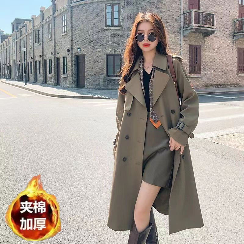 French-Style Trench Coat for Women 2025 New Spring and Autumn Waist-Cinching Drapey Fashionable Mid-Length Popular High-End Trench Coat for Women