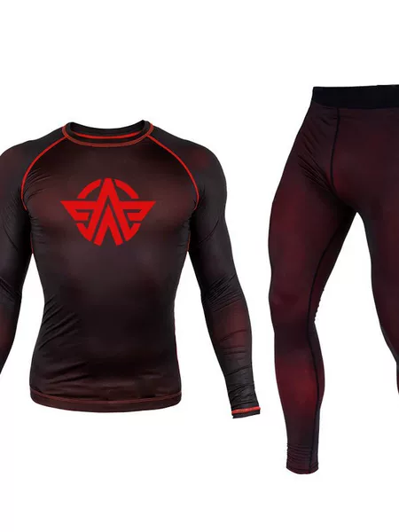 Sports suit Boxing Long-sleeved Tights Fighting Training Suit Sanda Suit Fitness Trousers Two-piece Set