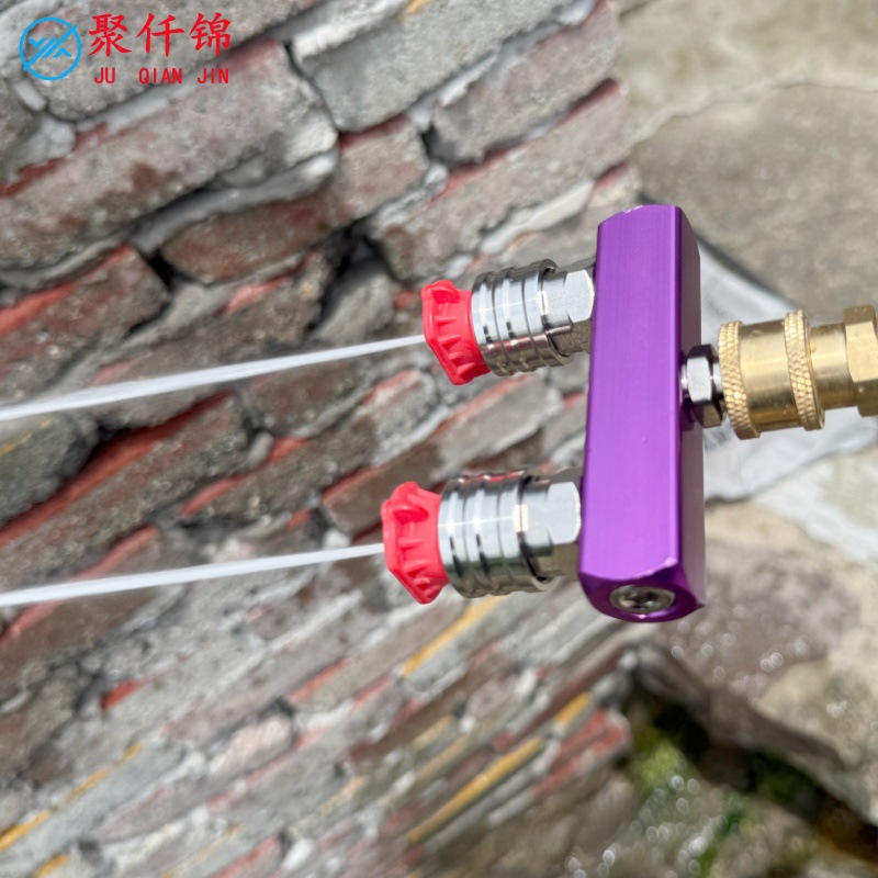 Cross-Border Hot-Selling High-Pressure Water Gun Aluminum Alloy Model with 3 Spray Nozzles, Adapter Rod, One-To-Three Connector for Car Washing, 1/4 Quick Plug