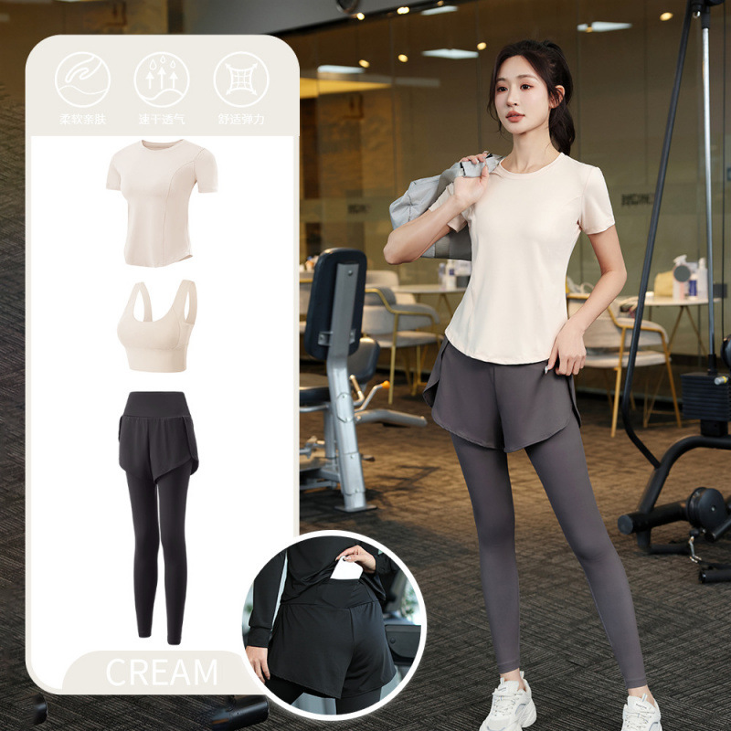 Juego de carrera para mujeres primavera y otoño principiantes de verano yoga deportivo rápido ropa seca trajes transpirables comercio exterior al por mayor