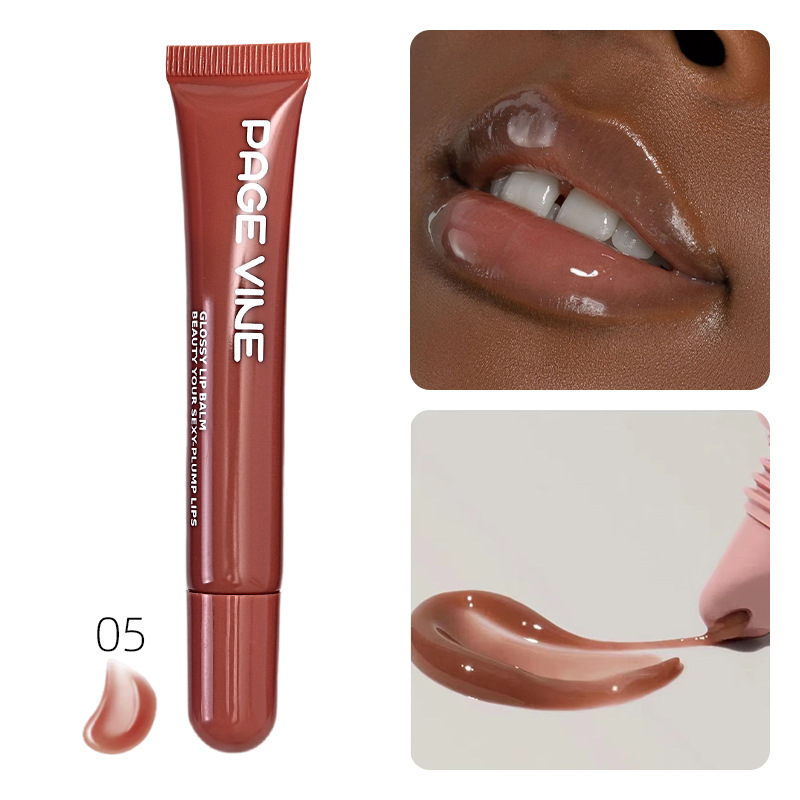 Transfronterizo PAGE VINE caja de teléfono esmalte labial cabeza redonda polipéptido lipstick lubricante líquido hidratante miel labial comercio exterior