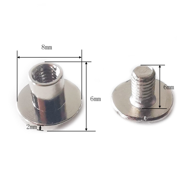 Clavo del libro de cuentas, cerradura de par de niño y madre dorado, tornillo de una palabra, álbum de fotos, calendario de escritorio, receta, par de remaches de niño y madre, tachuelas de cuero