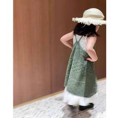 女童連衣裙2024春夏新款中小童針織鏤空吊帶裙兒童韓系背心裙無袖