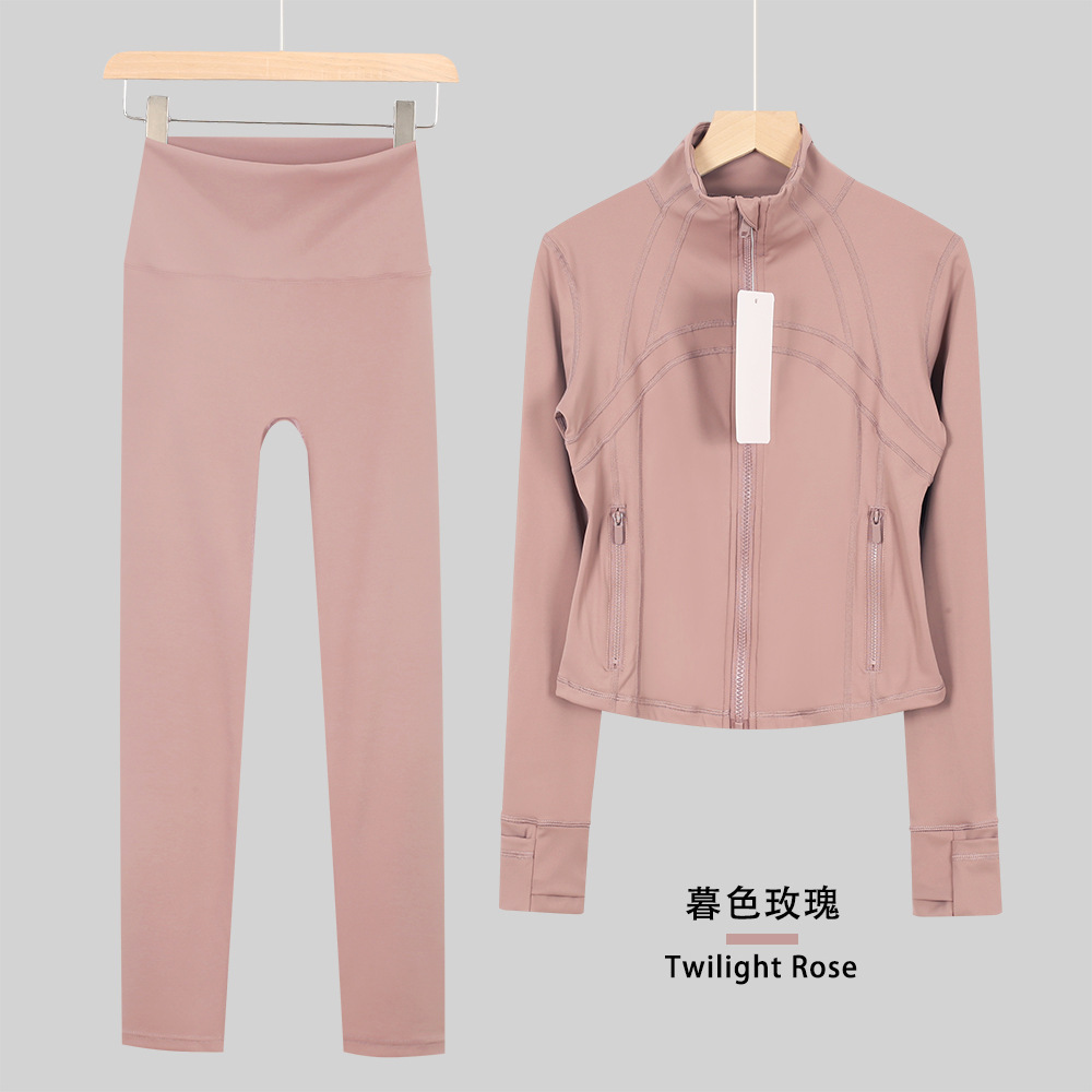 Lululacie chaqueta de cuello corto de nueve puntos chaqueta deportiva DF chaqueta chaqueta chaqueta de manga larga ropa de yoga de fitness para mujeres