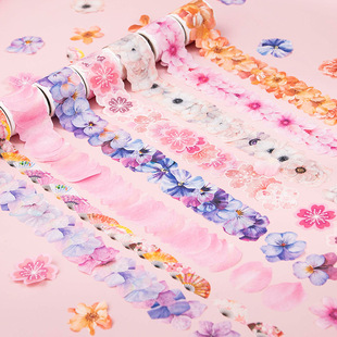 Beautiful Day Cherry Blossom Series Fresh Japanese Flowers Hand Account DIY Decoration and Paper Collage Tape