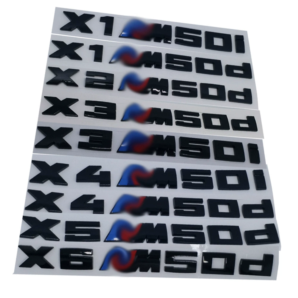 Модифицированная Автомобильная этикетка заднего хвоста ярко-черная этикетка M подходит для BMW X5M50D X6M50D X4M50D
