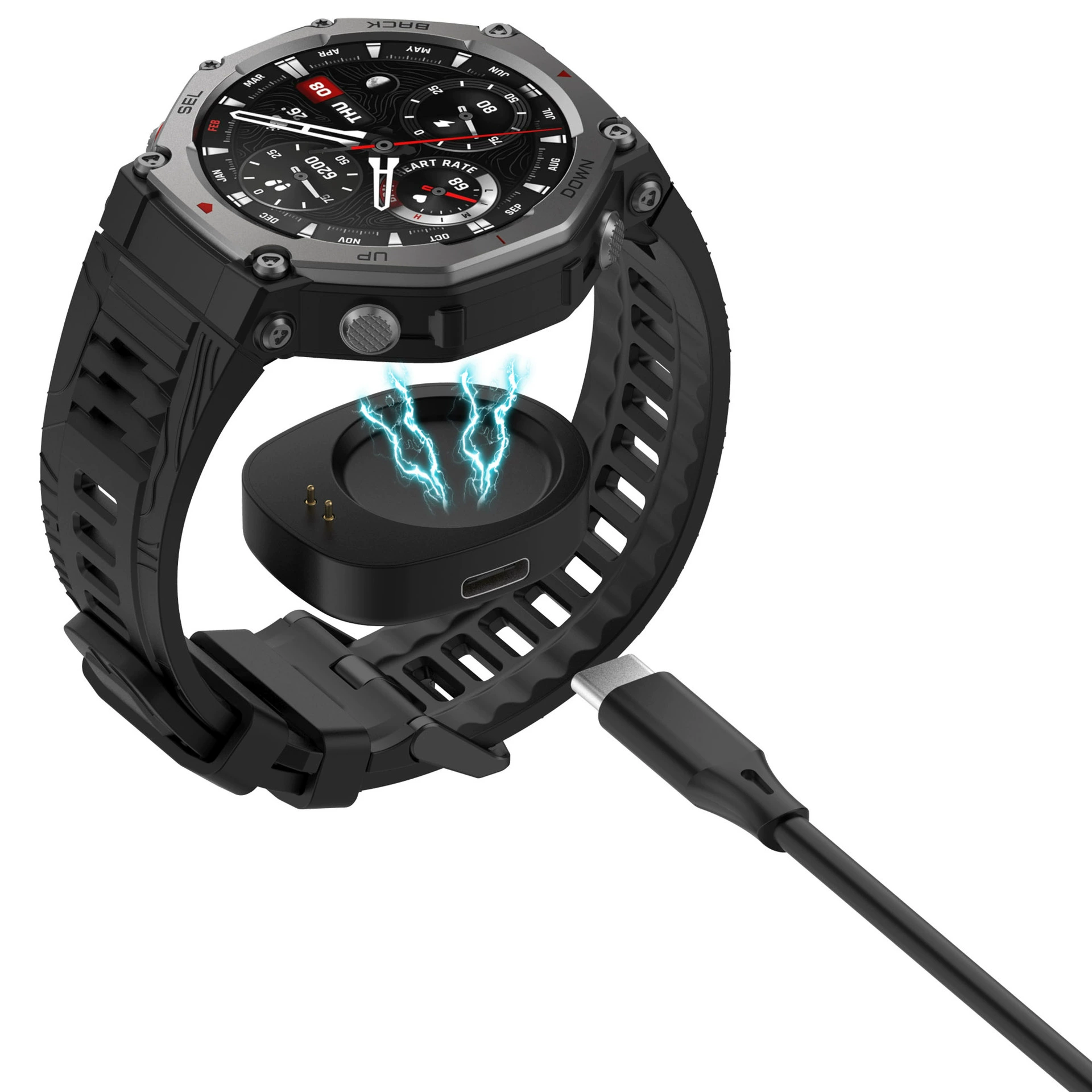 Магнитный зарядный кабель (Amazfit) для T‑Rex3, Balance, Balance2, Helio Strap, 100 см, 5V1A