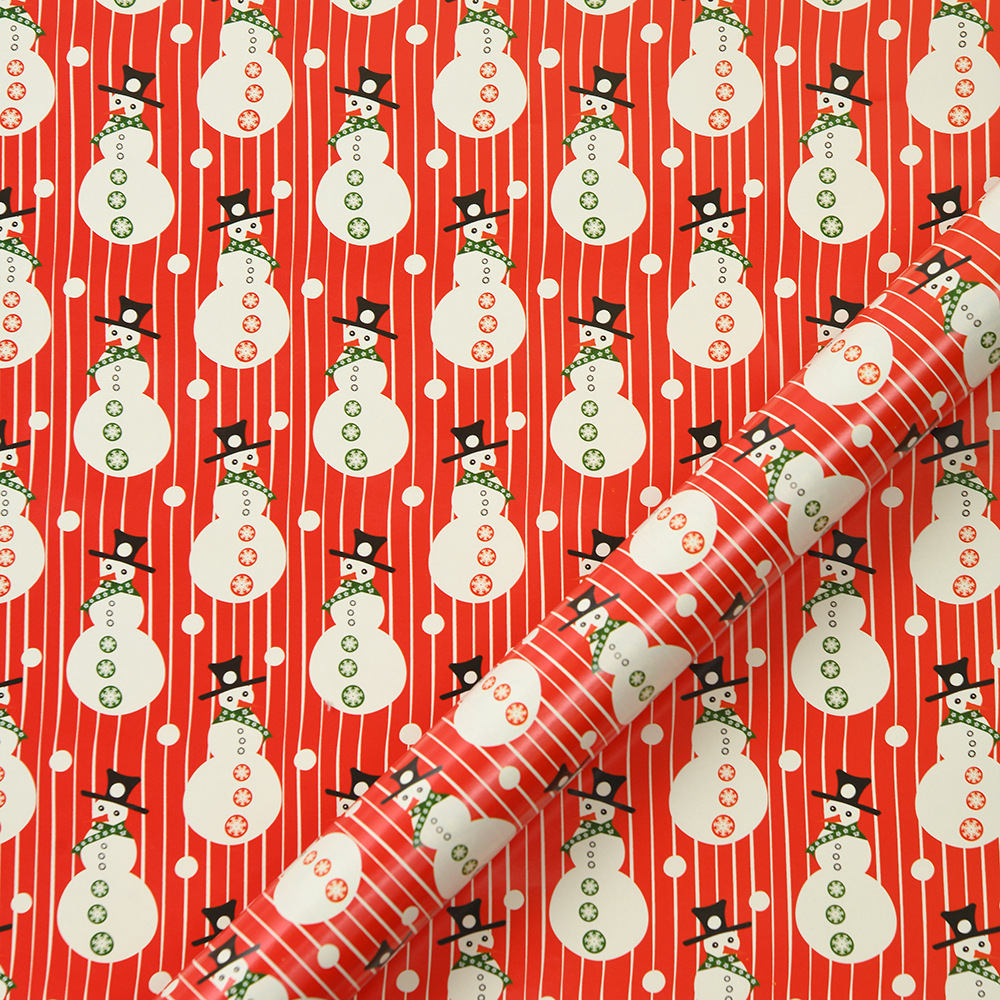 Venta caliente transfronteriza 80g papel de cobre impresión de Navidad papel de embalaje de regalo de Navidad de bricolaje fabricante de papel de embalaje de regalo al por mayor