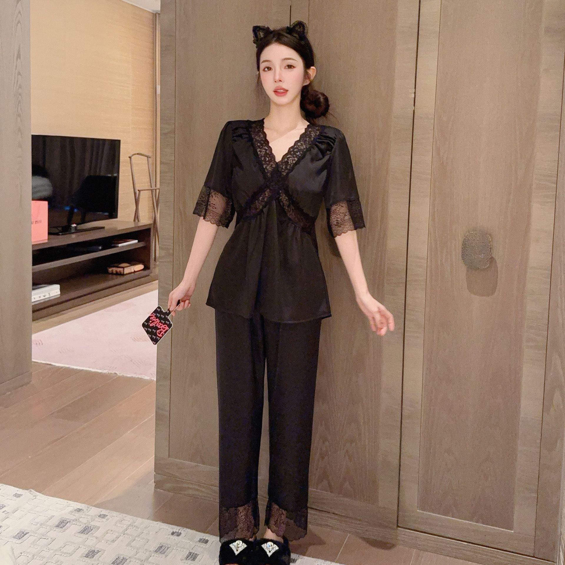 554 블랙(반팔+긴바지)