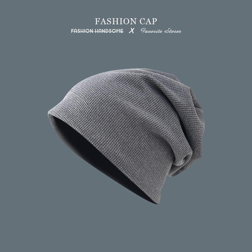 Knitted Hat for Women, Spring Autumn Season, Chunky Beanie, Thin Model, Street Style, Versatile, Honeycomb Pattern, Loose Fit, Face-Smoothing, Slouchy Beanie Hat