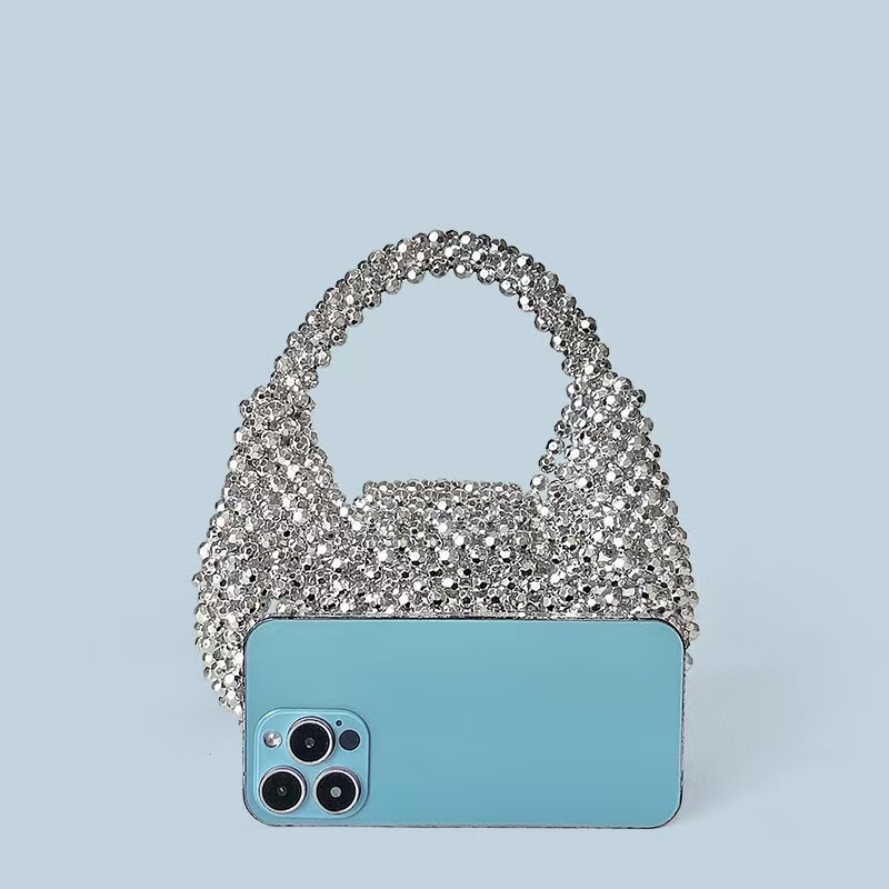 New Korean Style Pearl Handmade Hollow Fishnet Women's Handbag Casual Geometric Clutch Bag