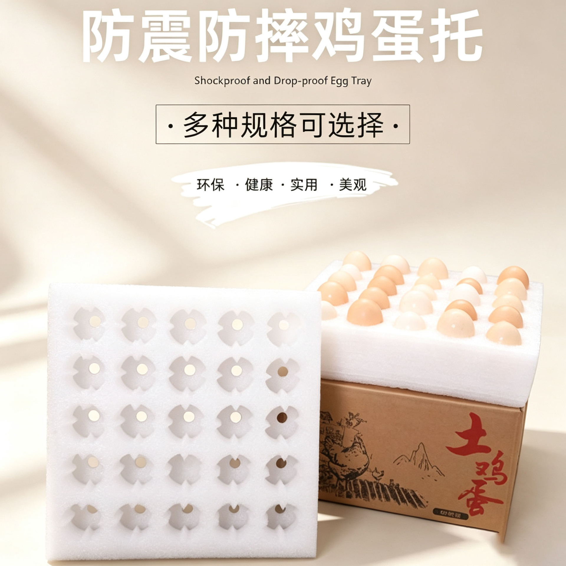 加厚珍珠棉鸡蛋托生鲜快递防摔缓冲内衬礼品鸡蛋礼盒内托厂家整箱