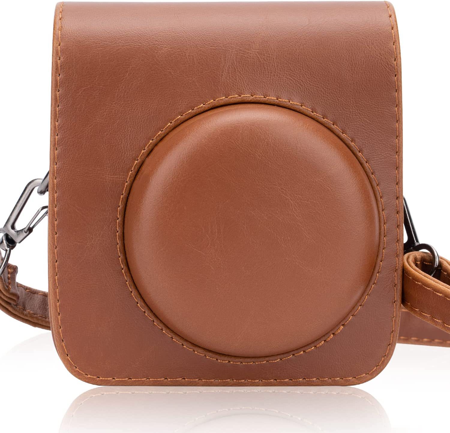 Polaroid mini90 especial bolsa de almacenamiento de cámara de color sólido bolsa de cuero de la pu estilo simple/todo fósforo puede ser un solo hombro/diagonal