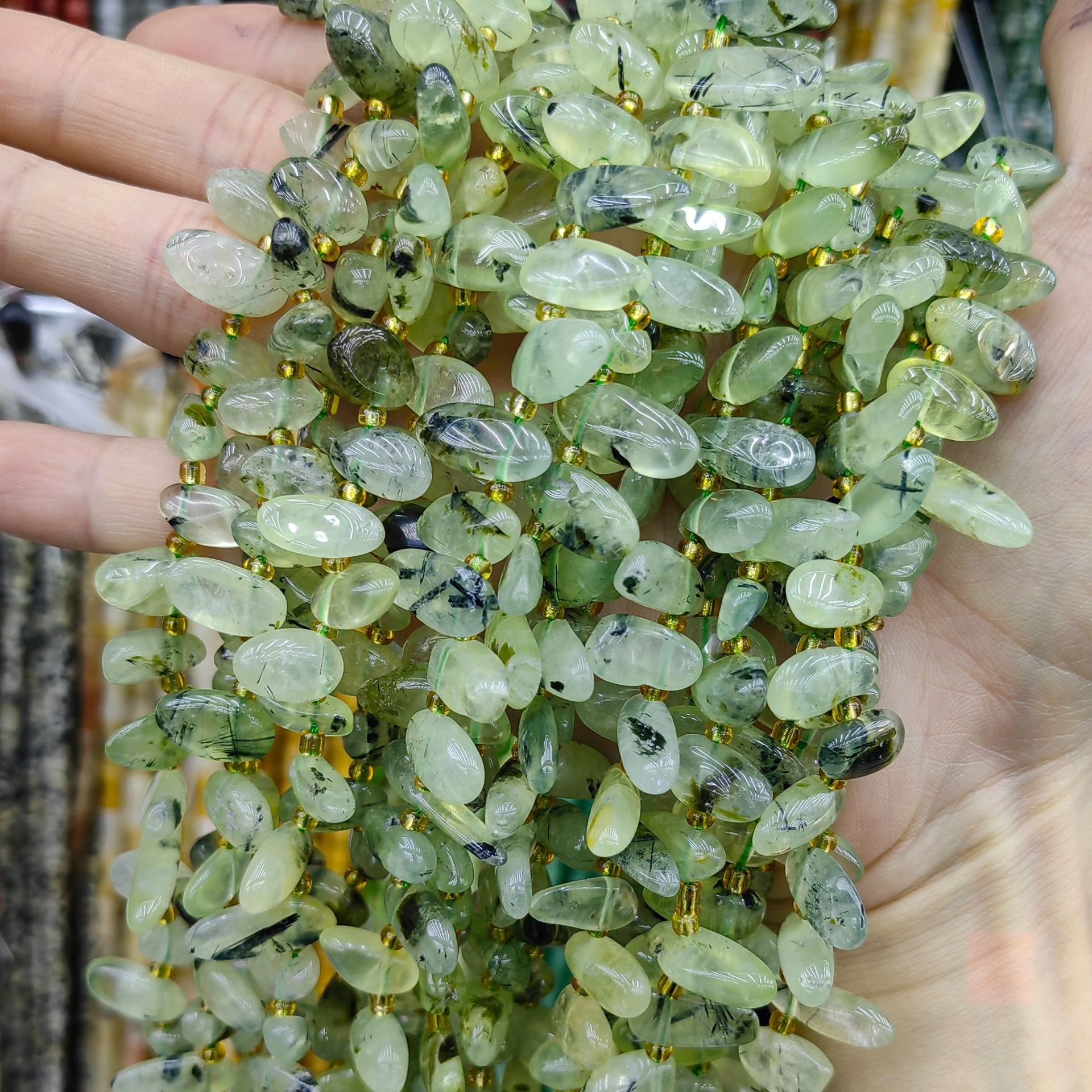 Piedra natural cristal piedra triturada amorfa agujeros laterales heterogéneos semiacabados joyería DIY perlas al por mayor