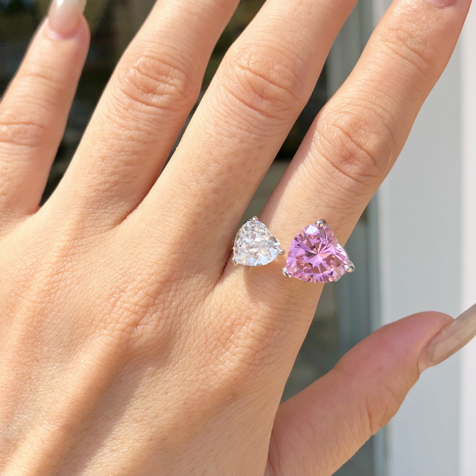 5g Weight Zircon Inlay Material Rings Classification 6, 7, 9 Ring Size 1 Piece Quantity Holiday, Daily Occasion 925 Sterling Silver Material Heart Shape, Bow Knot Pattern Women's Gender Plating, Inlay Design Sweet, Shiny Style 925 Sterling Silver Zircon Heart Shape Bow Knot Rings 41