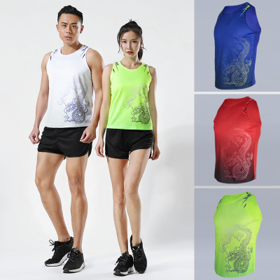 new pattern fashion lovers outdoors motion Morning run Track suit Bodybuilding run Marathon match train Quick drying vest