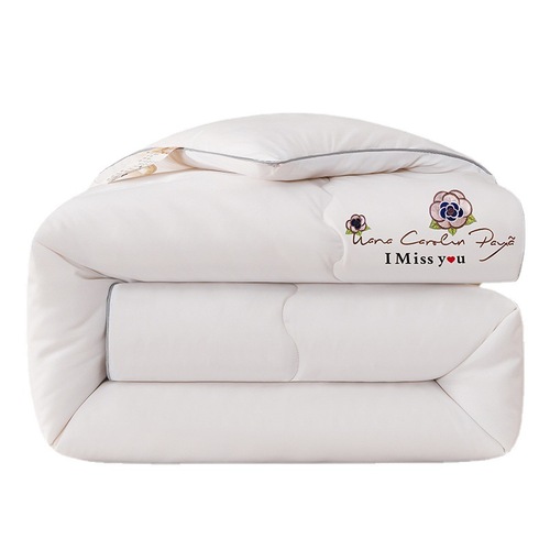 2024 raw cotton camellia thickened quilt soy fiber quilt core winter quilt spring and autumn quilt bedding wholesale