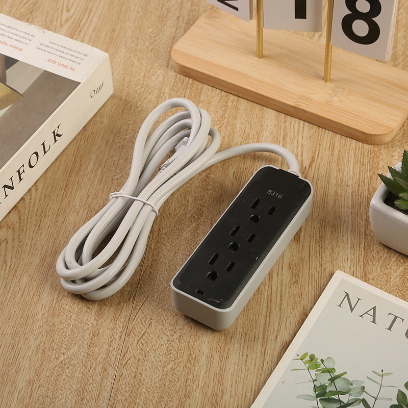 Comercio exterior enchufe de América del Sur 3 agujeros enchufe estándar americano enchufe blanco y negro mezcla sin interruptor