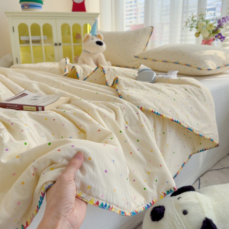 Hilo antibacteriano de doble capa edredón de verano edredón fresco de verano dormitorio pequeño fresco edredón de aire acondicionado lavable a máquina edredón fino