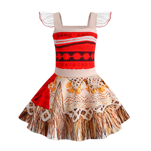  Moana Princess Dress cosplay Maui Girls Clothes Show Moana Moana Dress