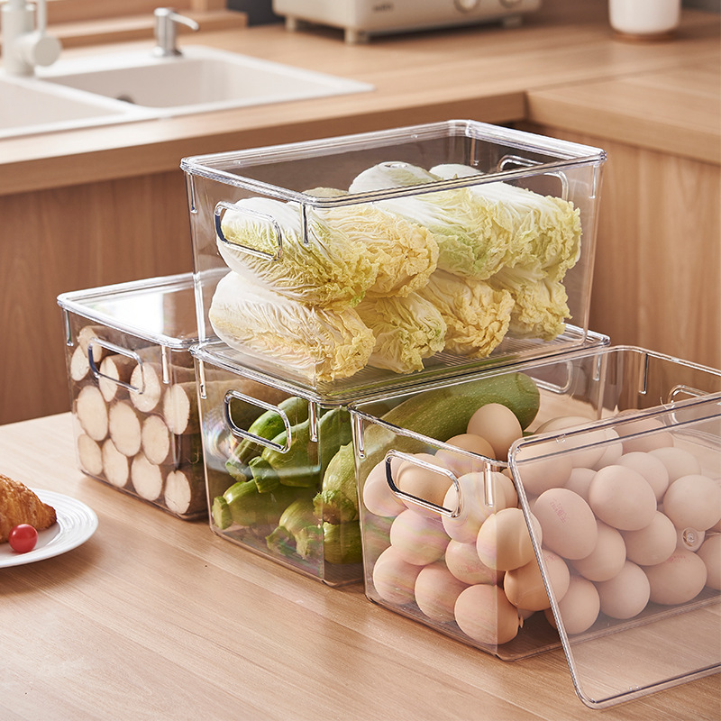 厨房冰箱收纳盒冷冻食品级透明保鲜盒储物筐储物盒收纳整理收纳筐