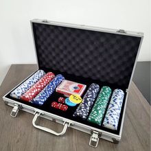 跨境热卖新款poker chips set德州扑克筹码套装便携手提筹码箱