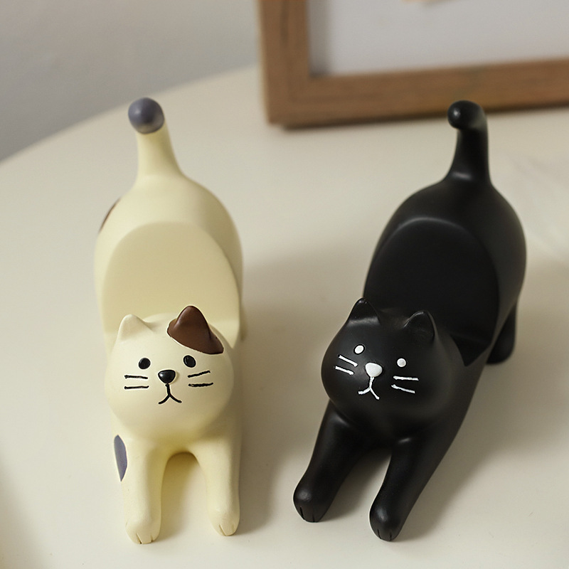 Wholesale Stretching Cat Mobile Phone Holder Tablet iPad Holder Creative Zakka Grocery Gift Resin Crafts