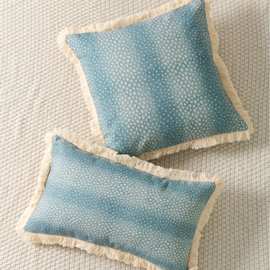 北欧风时尚流苏边斑点印花抱枕套家居装饰沙发靠垫套