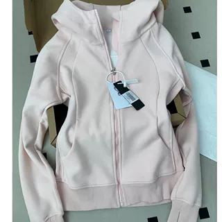 粉色卫衣女春秋款2025新款修身收腰连帽外套瑜伽服上衣短款小个子