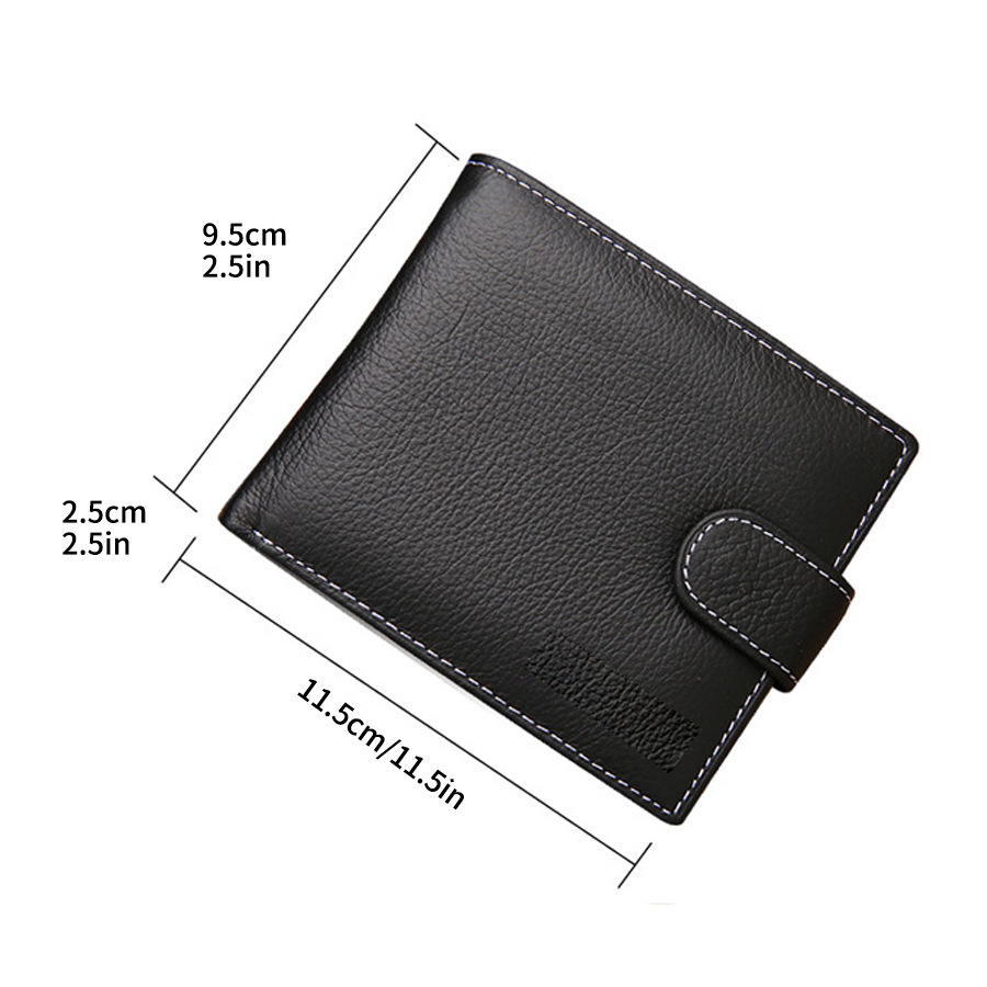 Monedero comercial de gran capacidad de comercio exterior personalizado, clip de cuero con cepillo antirrobo multifuncional, monedero de piel de vaca de primera capa para hombres