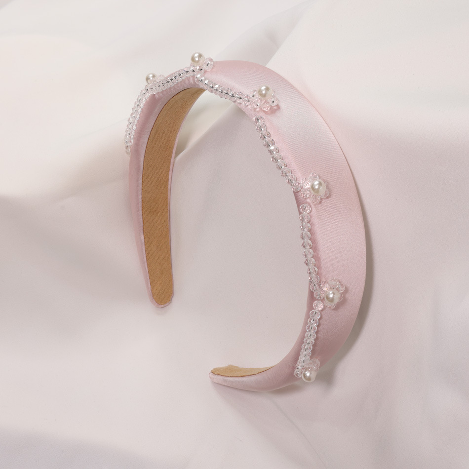 Elegant Solid Color Artificial Crystal Cloth Hair Band 1 Piece display picture 3