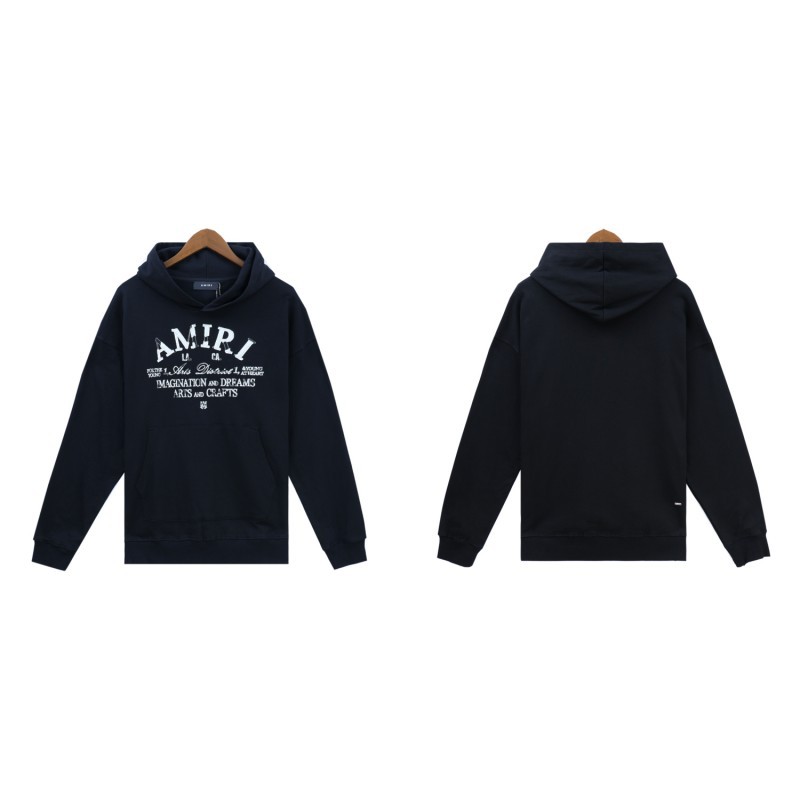 Fog marca de moda AM suéter logotipo de letras agrietadas salpicaduras de tinta pintura graffiti bordado sudadera con capucha chaqueta de pareja IR1