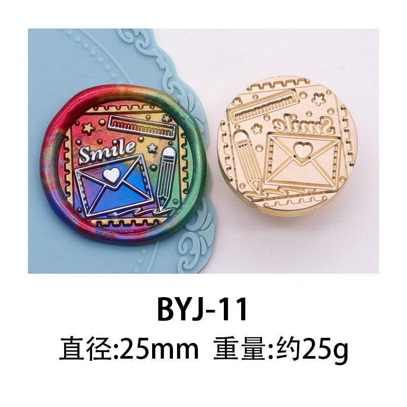 Sello de pintura de fuego de color europeo sello cabeza serie temporada de graduación cabeza de cobre cera de sellado de sobres patrón de producto terminado confeccionado fábrica al por mayor