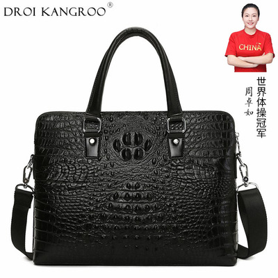 Crocodile print genuine leather man Handbag new pattern business affairs The first layer cowhide Briefcase Simplicity atmosphere A business travel file