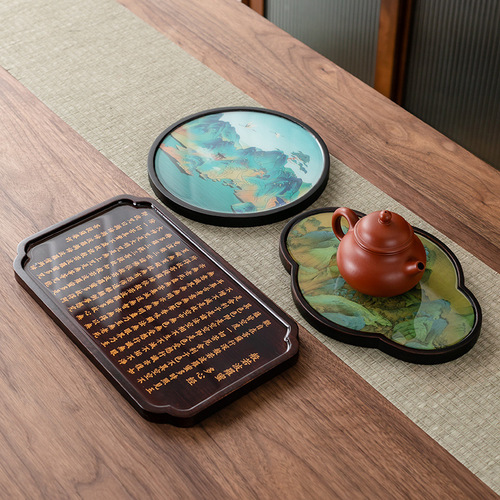 Handmade Bamboo Dry Plate, Wooden Small Tea Plate, Office Original Wood Seat, Cup Tray, Japanese Kung Fu Tea Set, Tea Pot Stand