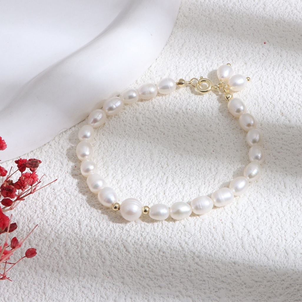 원비드 화이트 담수진주 팔찌