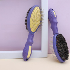 Pet comb for grooming, with bristles to detangle and fluff up dog fur, remove loose hair, brush for dogs to untangle hair