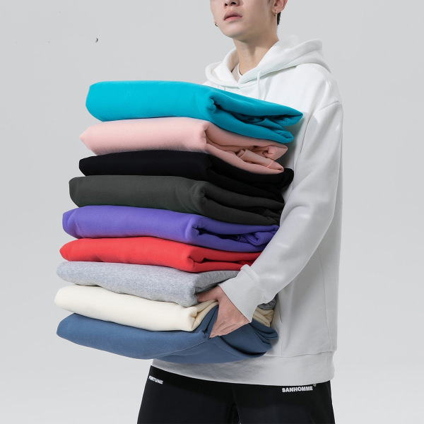 classic solid color velvet hoody