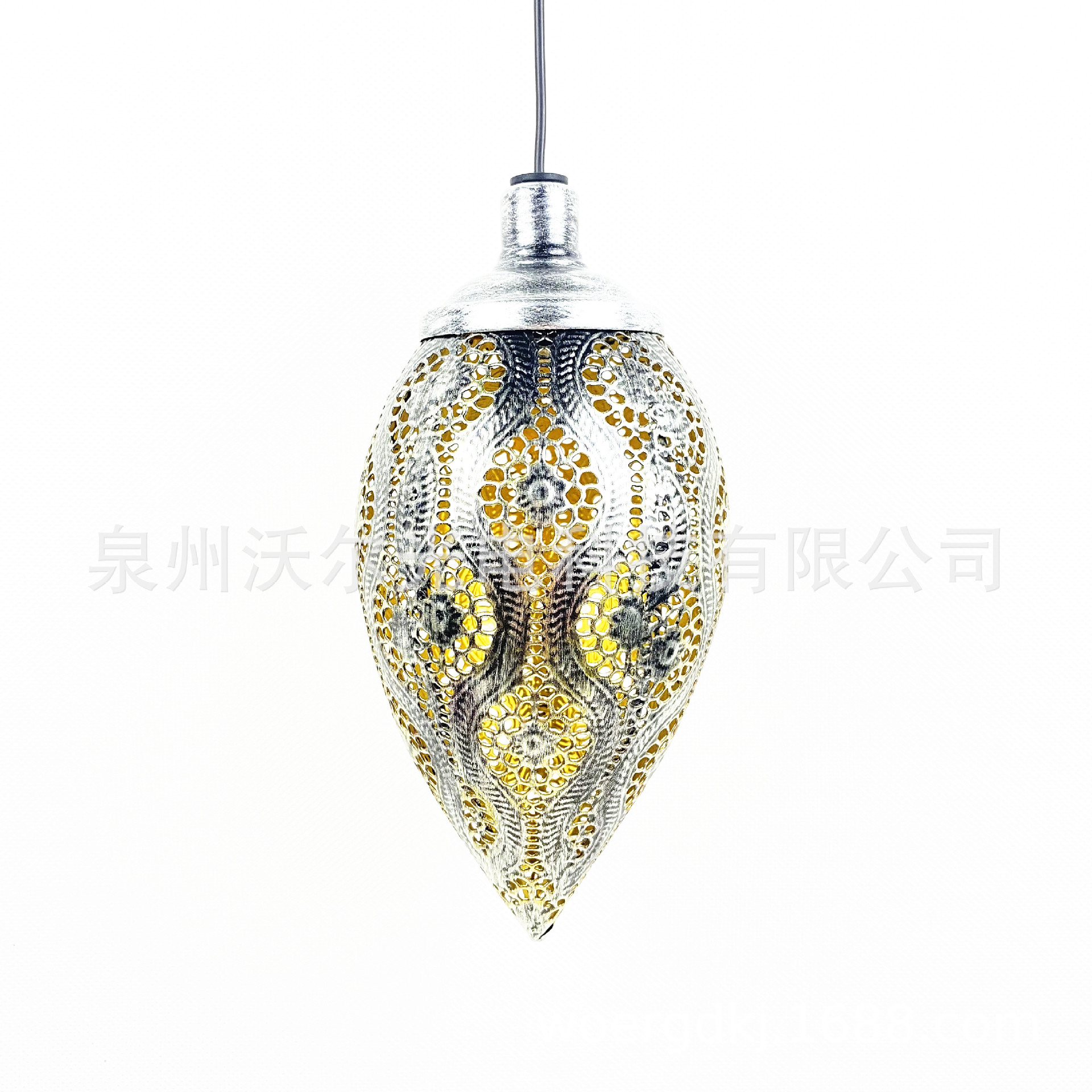 亚马逊热销LED楼兰之光镂空水滴吊灯 户外庭院装饰灯花园防水IP65