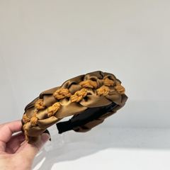 新品編み麻花お下げヘアバンドレディース滑り止めレトロハイトップ高級感圧髪フープ気質髪飾り