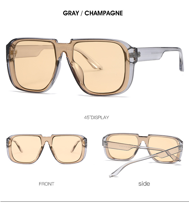 55g Weight Full Frame Glasses Structure Sunglasses Classification PC, UV400 Protection Lens Material Square Glasses Style Daily Occasion Solid Color Pattern Women'S Gender Patchwork Design Fashion Style Black Color Fashion Solid Color PC UV400 Protection Square Patchwork Full Frame Men's Sunglasses 8