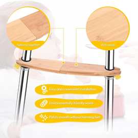 竹木脚踏板儿童高脚椅婴儿座椅放脚板用餐椅脚配件放脚板