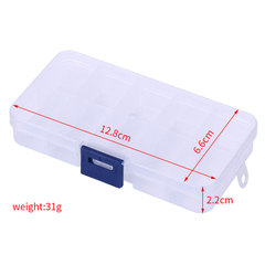 Lure Box Lure Accessory Box Storage Box 10-Grid Transparent Lure Box Soft Lure Box Fly Hook Vib Fish Box
