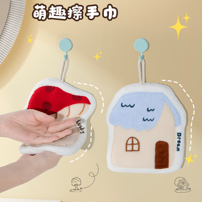 Cute towel water absorbent hanging plush thickened bathroom towel handkerchief towel kitchen wholesale Cute towel water absorbent hanging plush thickened bathroom towel handkerchief towel kitchen wholesale