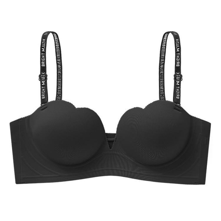 373 suave glutinoso engrosado de dibujos animados pecho anti-expansión externa ropa interior sin costuras cómodo inalámbrico pequeño pecho Sujetador push up ajustable