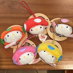中古小蘑菇Kitty挂件~可爱蘑菇头手机链可脱帽Kitty